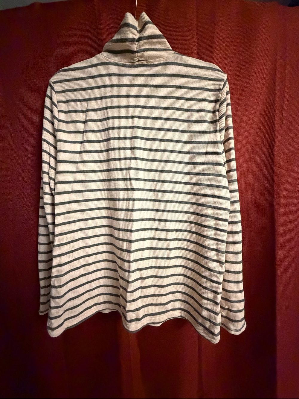 Talbots Peach and Gray Striped Ribbed Top - Picture 2 of 7